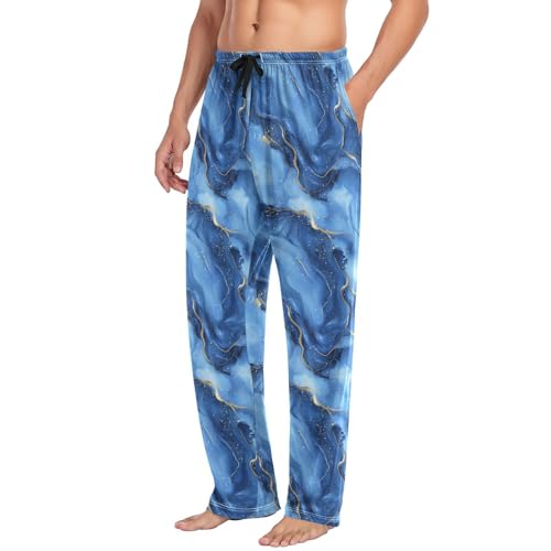 Blue Marble Men’s Pajama Bottoms Straight Leg Lounge Pants with Soft Touch Fabric4