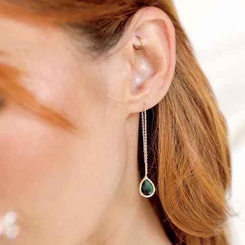 Ettika Threader Earrings. 18k Gold or Rhodium Plated, Gold Threader Earrings, Barely There Chain and CZ Crystal Earrings. Jewelry2