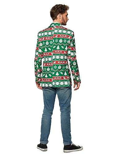 Suitmeister Men's Christmas Blazer - Ugly X-Mas Holiday Festive Nordic Print - Slim Fit2