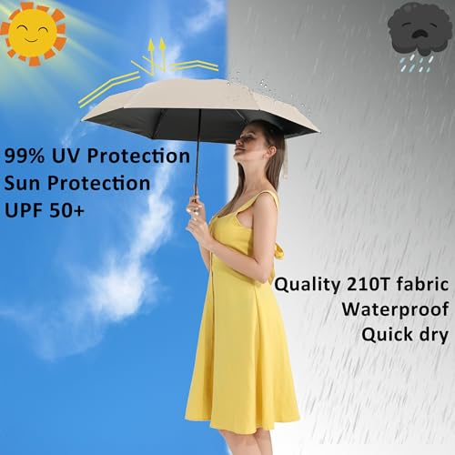 BAODINI Small UV Protection Travel Umbrella Compact for Rain and Sun UPF 50+ 41 inch Portable Umbrella for Women and Men2