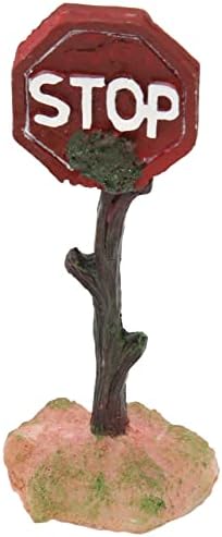 HEEPDD Señal de advertencia de parada de acuario, señal de advertencia de pecera de resina, decoración de paisaje para pecera pequeña y mediana