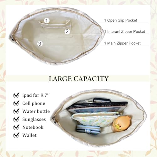 Image of Sunwel Fashion Top Zipper Floral Quilted Bag Small Tote Bag for Women