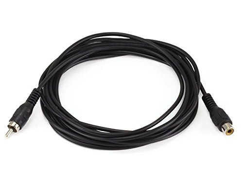 Monoprice 12ft RCA Single-Channel Male-Female Extension Cable - Black