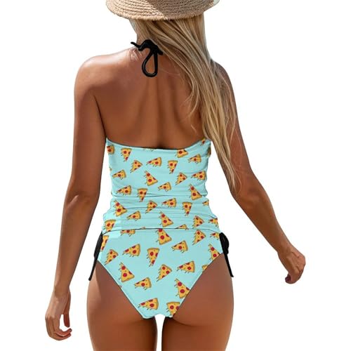 Womens Two Piece Swimsuits Retro Floral Tummy Control Bathing Suits Ladies Ruched Swimwear with Soft Bikini Panties2