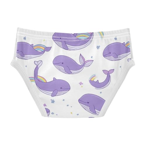 Cute Light Purple Boys' Underwear Cotton Whales Boys Briefs Soft Toddler Underwear 2T2
