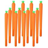 YYaaloa 12pcs Carrot Gel Ink Pens 0.5 mm Black Ink Novelty Pens for Child, Women Coworkers Kids Office School Home Wedding Bridal Shower Gifts Party Supplies (Carrot pens 12pcs)