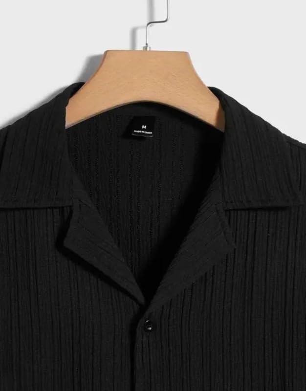 Image of Vikita Enterprise Kid Boy's Cotton Solid Shirt with Spread Collar Neck Half Sleeves Button Closure Curved Hem Length | Shirt For Kids Boys