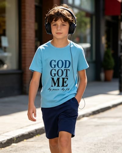 Image of Boys 2 Piece Outfits Short Sleeve Basketball Pattern T-Shirt and Shorts Summer Clothes for Kids 5-12 Years
