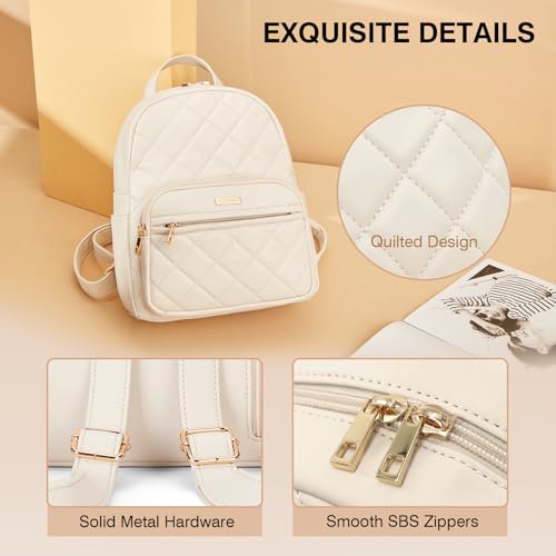 Image of Marvolia Mini Backpack Vegan Leather Small Backpack, White