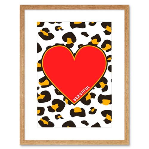 Wee Blue Coo Leopardenformen schön Kunstplakat Gerahmter Kunstdruck 30x40 cm