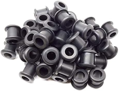 Black EPDM Rubber Push-in Grommet - Inner Diameter 3/8", Outer Diameter 3/4", for Hole Diameter 9/16", Panel Thickness 1/2"