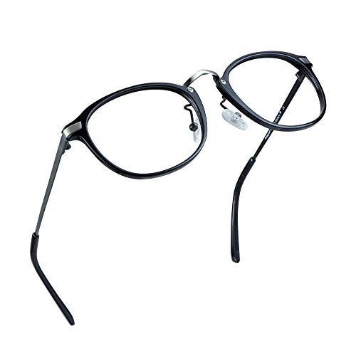 Image of LifeArt Blue Light Blocking Computer Glasses,Stylish Reading Glasses for Women /Men,Transparent Lens Filter UV Light 400,Reduce Eyestrain (5325 c2, 1.00 Magnification)