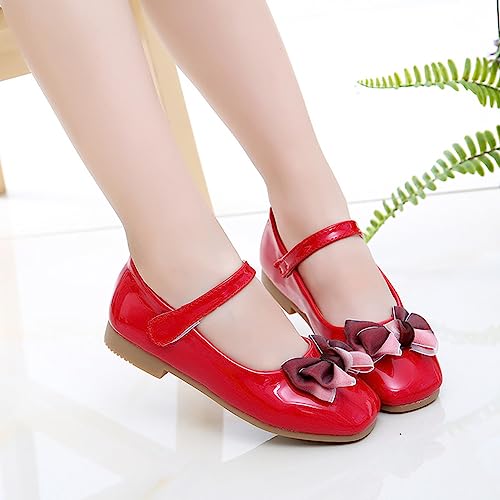 Girl Leatherette Mary Jane Ballet Flats Comfortable School Uniform Shoes2
