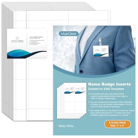 MaxGear Name Badge Inserts and Holders Cover