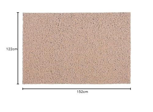 Image of PVC Cushion Rectangular Foot Mat Off Thick Mesh Main Entrance Doormat with Anti-Slip Rubber Backing for Home, Bedroom, Bathroom, Offices, Restaurants Shop (2 X 5 Feet, Cream).
