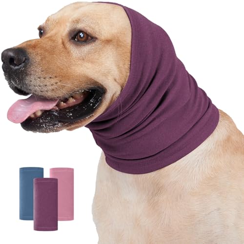 Image of Nanaki Dog Calming Hoodie Ear Wraps for Dogs, Ear Protection Dog Fireworks Ear Head Muffs Dog Warp Anxiety Relief, Dog Hematoma Ear Wrap, Dog Head Cover The Grooming and Force Drying Dog Ear Protector