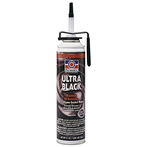 Permatex 85080-6PK Ultra Black Maximum Oil Resistance RTV Silicone Gasket Maker, 9.5 oz. PowerBead Can (Pack of 6)
