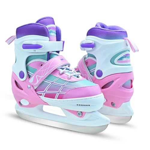 Kids Ice Skates for Boys and Girls, Adjustable Ice Skating Shoes for Beginner Ages 4-12, Gradient...