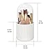 JessLab Makeup Brush Holder Organizer with Lid, 360 Degree Rotatable Makeup Brush Organizer Spinning Cosmetics Holders Brush Storage Box Display for Bathroom Vanity Countertop, White