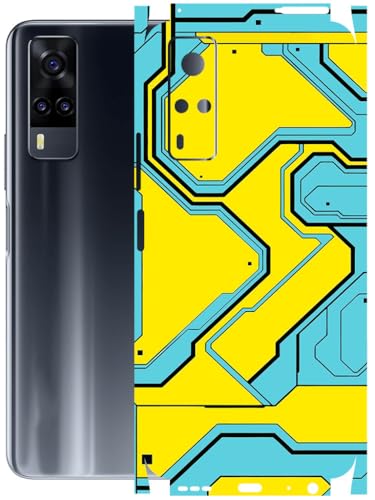 Image of AtOdds - Full Body Back Screen Guard Protector Film - Lamination Wrap Skin Sticker Compatible with VIVO Y31 | Scratchproof Matte Finish (YellowLane)