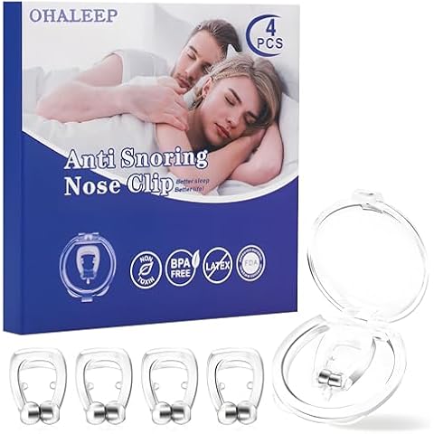 Anti Snoring Devices, Snore Stopper with Adjustable Magnet, Silicone Nose Clip Stop Snoring, Effective to Relieve Snoring, Snoring Solution Comfortable and Quieter Sleep, White, M Cover
