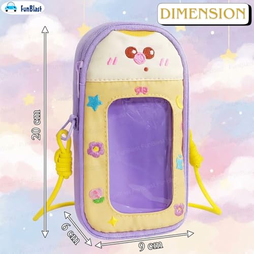 Image of FunBlast Pencil Pouch for Kids, Girls - Large Capacity Multipurpose Stationery Zipper Pouch with Hanging Strap for Kids & Adults, Kawaii Aesthetic Pencil Case Organizer for Girls (Purple)