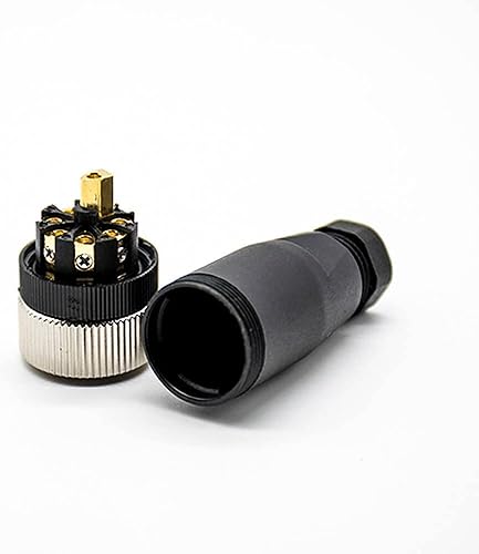 Miniatura 4 de Conector de cable M12 Circular Impermeable Enchufe de Aviación Terminación de Tornillo Instalable en Campo Desapantallamiento Recto (8 Pin Hembra