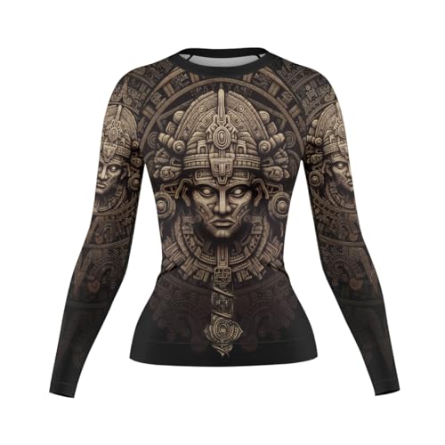 Aztec Grappling Rash Guard for Women MMA BJJ Long Sleeve Compression Shirt Training No Gi Fight Gear2