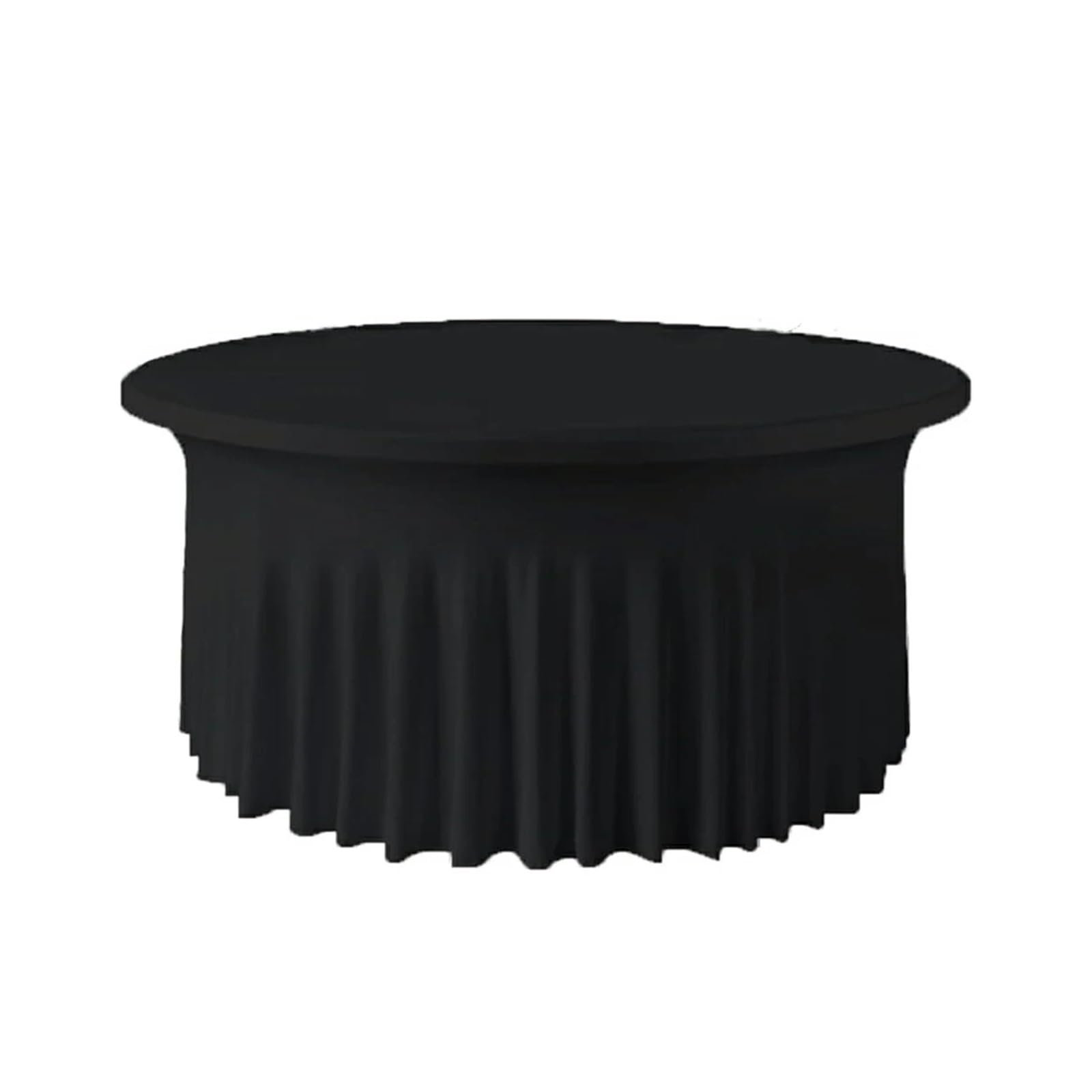 XUCZHAI Round Spandex Tablecloth with Soft Stain Inner, Ideal for Birthday, Bridal Shower, Party Decoration For Banquets, Wedding, Parties(Black,6ft (72 In) 1Pack)
