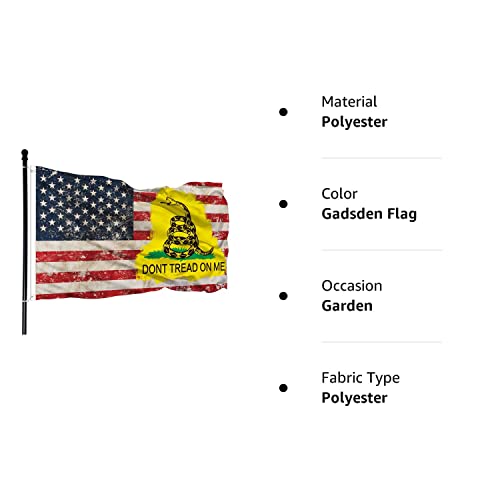 Fulaismgs Dont Tread On Me Flag Vintage American Flag 3X5 Ft Outdoor Usa Garden Gadsden Rattlesnake Libertarian Flags Outdoor House Wall Decoration #TOP6