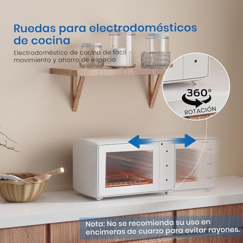TRVL FIELDER Minirruedas autoadhesivas para utensilios de cocina, ruedas universales giratorias de 360°, ruedas adhesivas para bricolaje, cubo de basura, caja de almacenamiento (8, blanco) - imagen 3