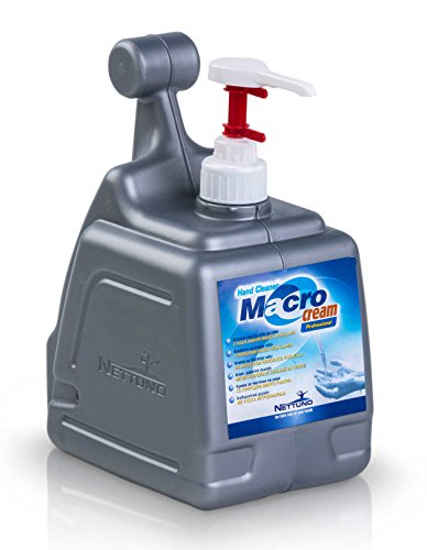 CREMA LAVAMANI MACROCREAM NETTUNO 3 LT con microsfere naturali. Ideale per olio, idrocarburi, grasso, lubrificanti, polveri metalliche, nero di carbone. Flacone con dosatore. Confezione da l 3 PZ