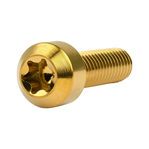 Image of Titanium Torx Square Head M6 x 10 15 20 25 30 35 40 45 50 60 65 70 80mm Screw Pack of 5 (Gold, M6x20mm)