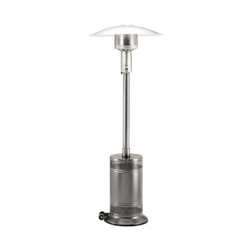 Propane Patio Heater with Push Button Ignition - Jet/Silver Vein