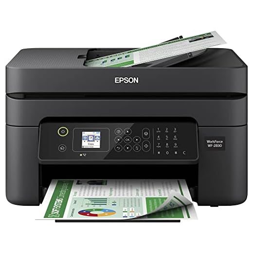 Epson Workforce WF-2830 All-in-One Wireless Color Printer with Scanner, Copier and Fax