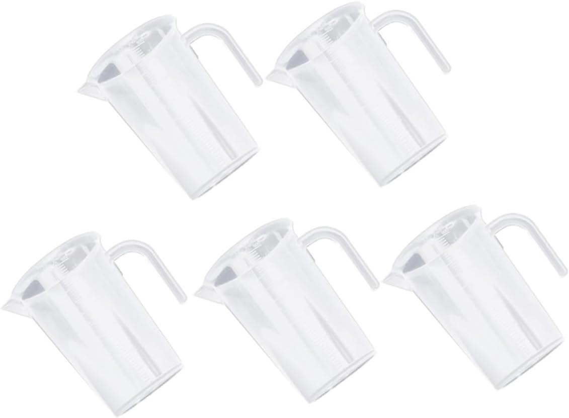 5pcs 500ml Plastic Measuring Cups Set with High-temperature Resistant Pp Material, Kitchen Baking and Liquid Measuring Tools with Precise Scale for Home Use