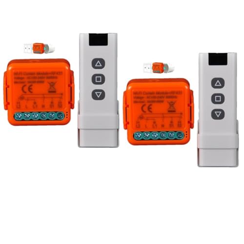 WiFi Roller Shutter Switch with RF Remote Controls and Receiver Module, Electric Roller Shutter Control for Curtains and Blinds, 433MHz, Timer Control Module, Smart Life Devices (2)