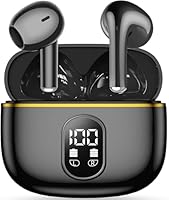 イヤホン bluetooth ワイヤレスイヤホン yjjc ブルートゥースイヤホン 無線 接続瞬時 Hi-Fi Type-C急速充電 ぶるーとぅーす 小型/軽量 LEDディスプレイ搭載 WEB会議/運動/ゲーム/テレワーク/通学/通勤/スポーツ/音楽用iPhone/Android対応(Black)