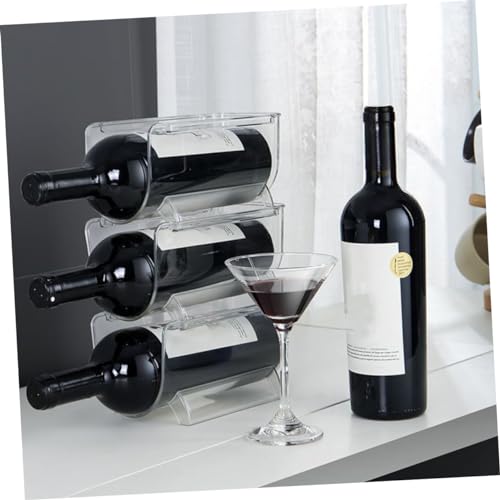Soporte para botellas de vino de 4 piezas blanco PET miniatura 5
