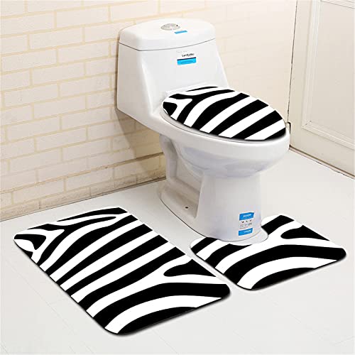 oneforus rutschfeste Badematten Set 3 Stück Tier Leopardenmuster Badezimmermatten Set Weiche Badevorleger Matte… – Bild 3