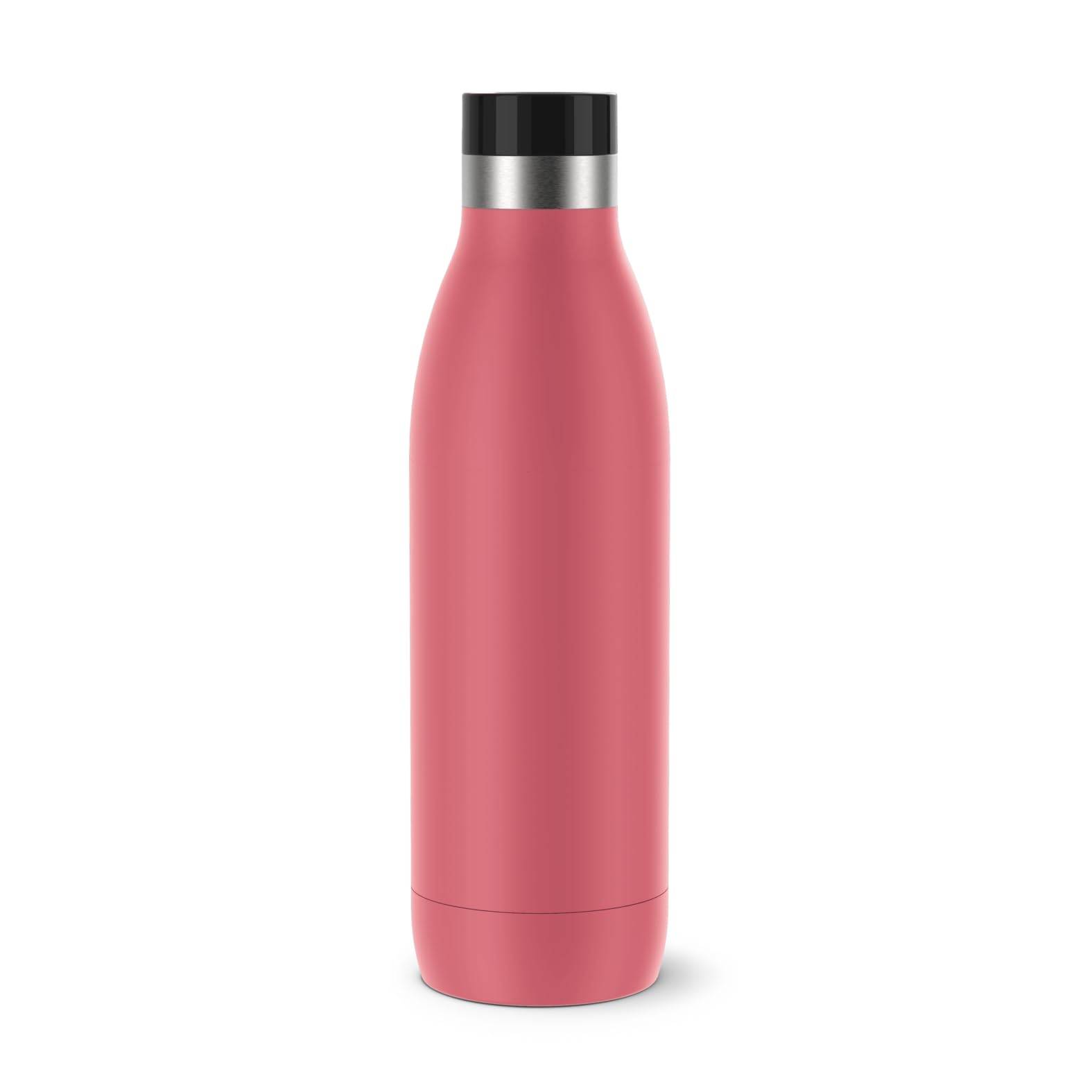 Emsa Bludrop Isolier-Trinkflasche, 0,7 Liter, 100% dicht, Quick-Press Verschluss, Ergonomischer 360° Trinkgenuss,12h warm, 24h kühl, einfache Reinigung, Edelstahl, Pulverbeschichtung, Koralle, N31123