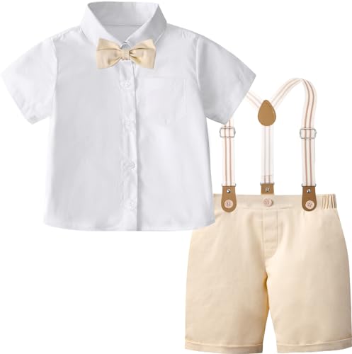 Image of A&J DESIGN Baby Boys Gentleman Suit, 2Pcs Outfit Shirt & Pants