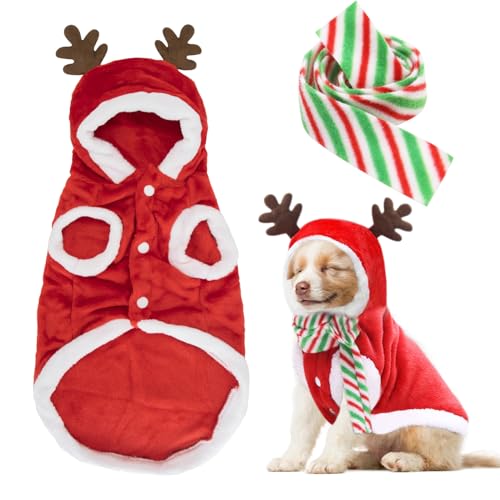 Christmas Outfits for Dogs Christmas Jumper for Cat Medium Winter Warmth Puppy Christmas Jumper Pet Home Outing Dog Clothes Vest Pet Holiday New Year Costume Gift A6-CWYFDWJ