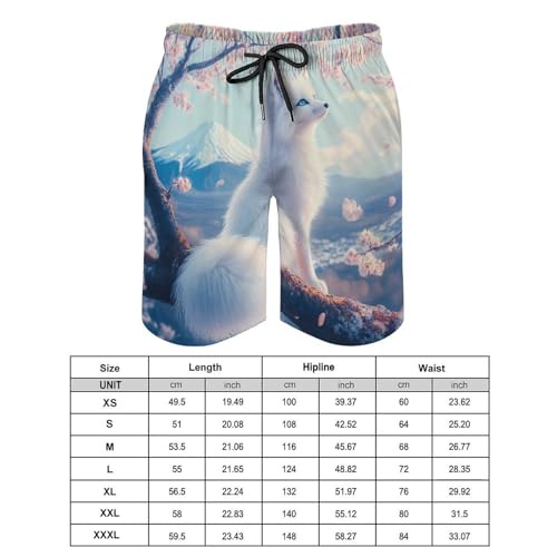 Fox Japanese Mount Fuji Men's Swim Trunks Quick Dry Board Shorts Hawaiian Beach Shorts With Pocket2
