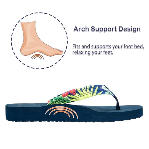 Ampeo Women's Arch Support Flip Flops Comfortable Casual Summer Beach Thong Sandals