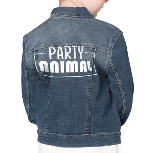 Party Animal Style Kids' Denim Jacket - Party Animal Print Apparel - Party Animal Themed Apparel