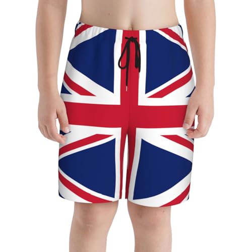 British Flag Youth Beach Pants, Soft and Breathable, with Drawstring Waist, Suitable for Sports and Leisure.3