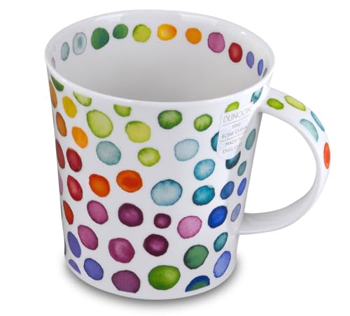 DUNOON Tasse Cairngorm Hot Spots Gepunktet 11 cm Blau Grün Rot Orange Gelb Lila Pink