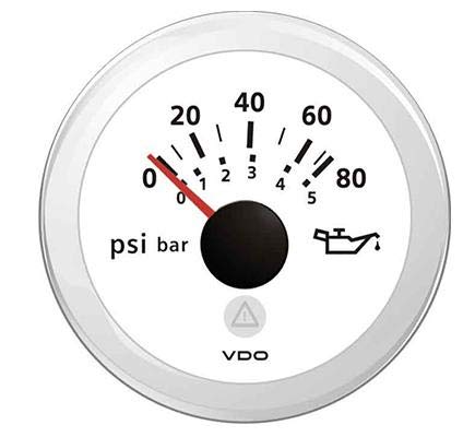 VDO - Indicador de presión de aceite 0-5 bar 80 psi blanco