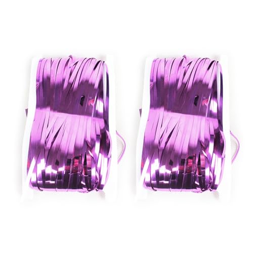 LIbgiubhy 2 Stück Lila Lametta-Vorhang